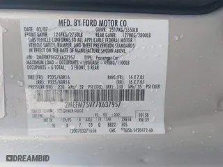 2007 Mercury Grand Marquis LS with VIN 2MEFM75V77X637957, listed as a IAAI auction lot 41520607 with 168,313 mi miles. Bid and sale history available at carsss.com. Image 9.