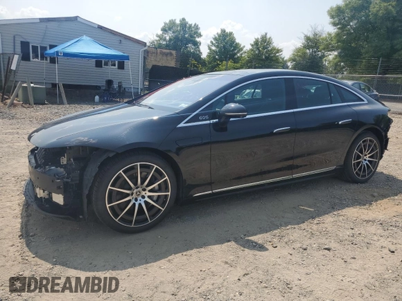 2022 Mercedes-Benz EQS with VIN W1KCG2DB9NA012025, listed as a Copart auction lot 67761574 with 23,982 mi miles and Salvage Title. Bid and sale history available at carsss.com. Image 1.