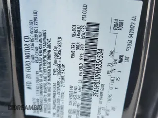 2017 Ford Fusion Hybrid SE with VIN 3FA6P0LU9HR356534, listed as a Copart auction lot 63660315 with 121,195 mi miles and Clean title. Bid and sale history available at DreamBid. Image 12.