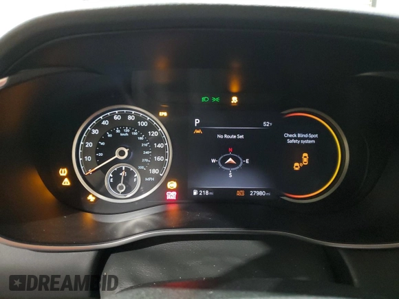 2023 Genesis G70 2.0T with VIN KMTG34TA1PU131167, listed as a Copart auction lot 80670154 with 27,980 mi miles and Clean Title. Bid and sale history available at DreamBid. Image 9.