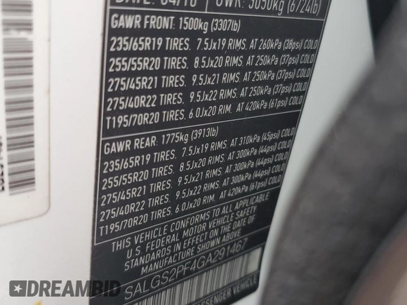2016 Land Rover Range Rover HSE z VIN SALGS2PF4GA291467, wystawiony jako Copart lot #62479435 z przebiegiem 107 562 mil mil oraz Szkoda całkowita • Salvage title. Historia ofert i sprzedaży dostępna na DreamBid. Obrazek 13.