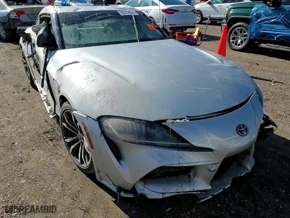 2021 Toyota GR Supra 2.0 with VIN WZ1DB2C00MW037881, listed as a Copart auction lot 86379904 with 0 mi miles and Salvage Title. Bid and sale history available at carsss.com. Image 10.
