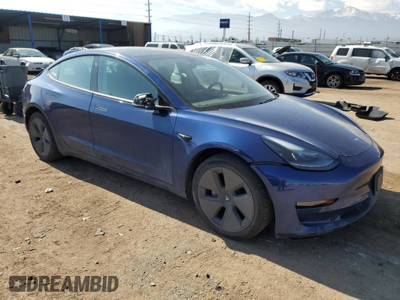 2021 Tesla Model 3 Long Range with VIN 5YJ3E1EB8MF003072, listed as a Copart auction lot 45596845 with 72,862 mi miles and Salvage Title. Bid and sale history available at DreamBid. Image 4.