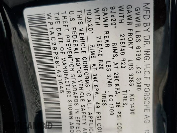 2006 Porsche Cayenne Turbo z VIN WP1AC29P86LA91645, wystawiony jako Copart lot #77609834 z przebiegiem 167 664 mil mil oraz Szkoda całkowita • Salvage title. Historia ofert i sprzedaży dostępna na DreamBid. Obrazek 13.