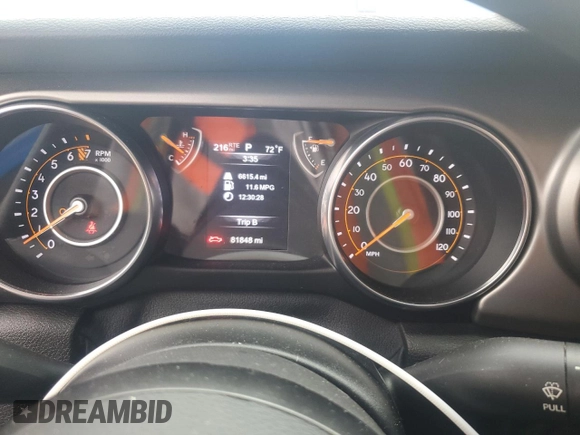 2020 Jeep Gladiator Sport S с VIN 1C6JJTAGXLL171914, выставлен на аукционе Copart как лот 55228435 с пробегом 81 848 миль миль и Списание • Salvage title. История ставок и продаж доступна на DreamBid. Изображение 9.