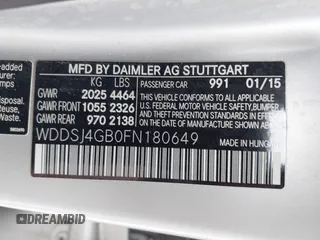 2015 Mercedes-Benz CLA 250 with VIN WDDSJ4GB0FN180649, listed as a IAAI auction lot 41886351 with 160,262 mi miles and . Bid and sale history available at DreamBid. Image 9.
