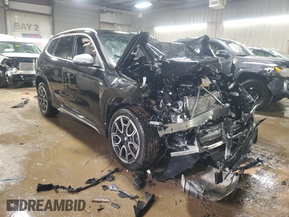 2023 BMW X1 xDrive28i with VIN WBX73EF08P5X85250, listed as a Copart auction lot 50158565 with 7,312 mi miles and Salvage Title. Bid and sale history available at DreamBid. Image 4.
