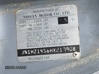 1987 Nissan 300ZX z VIN JN1HZ14S6HX217908, wystawiony jako IAAI lot #42271417 z przebiegiem 195 466 mil mil oraz . Historia ofert i sprzedaży dostępna na DreamBid. Obrazek 9.