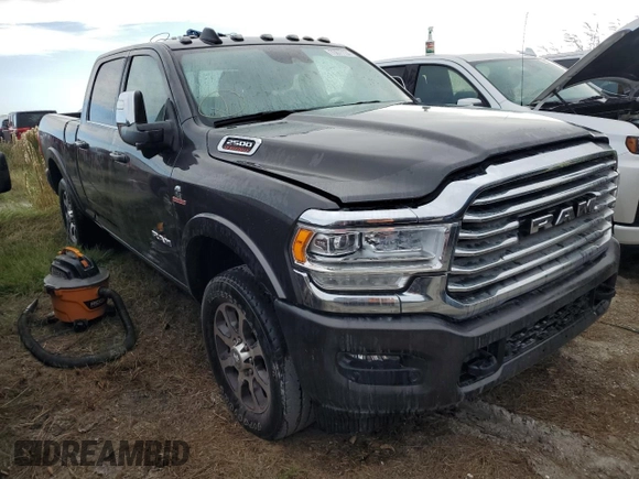 2023 Ram 2500 Longhorn with VIN 3C6UR5GL0PG509393, listed as a Copart auction lot 73877134 with 0 mi miles and Salvage Title. Bid and sale history available at carsss.com. Image 4.