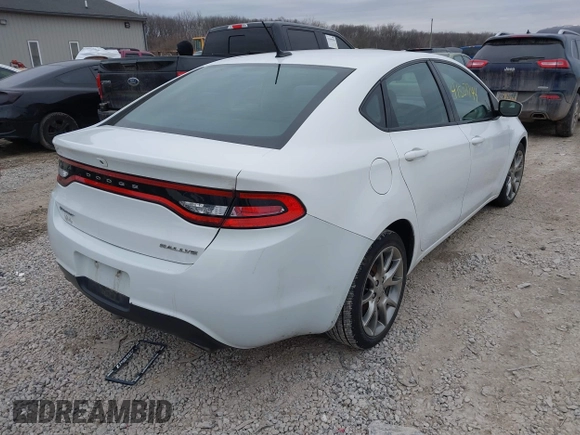 2015 Dodge Dart SXT with VIN 1C3CDFBB0FD144592, listed as a IAAI auction lot 41507744 with 138,494 mi miles. Bid and sale history available at carsss.com. Image 4.