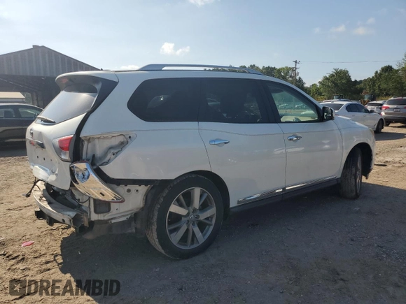 2014 Nissan Pathfinder SL with VIN 5N1AR2MN7EC682369, listed as a Copart auction lot 43632055 with 143,694 mi miles and Salvage Title. Bid and sale history available at DreamBid. Image 3.