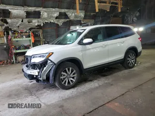 2021 Honda Pilot EX-L z VIN 5FNYF6H56MB003786, wystawiony jako Copart lot #61105245 z przebiegiem 65 165 mil mil oraz Szkoda całkowita • Salvage title. Historia ofert i sprzedaży dostępna na DreamBid. Obrazek 1.