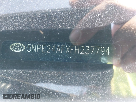 2015 Hyundai Sonata 2.4L SE with VIN 5NPE24AFXFH237794, listed as a IAAI auction lot 41997254 with 89,547 mi miles. Bid and sale history available at carsss.com. Image 17.