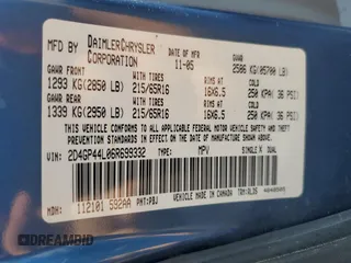 2006 Dodge Grand Caravan SXT z VIN 2D4GP44L06R699332, wystawiony jako Copart lot #58995465 z przebiegiem 55 324 mil mil oraz Szkoda całkowita • Salvage title. Historia ofert i sprzedaży dostępna na DreamBid. Obrazek 13.