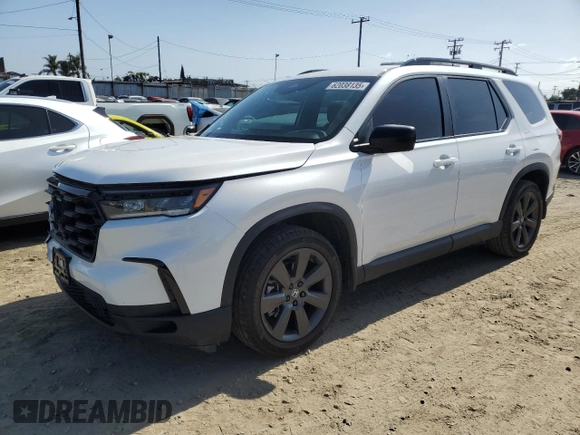 2023 Honda Pilot Sport with VIN 5FNYG2H30PB012041, listed as a Copart auction lot 62038135 with 30,558 mi miles and Salvage title. Bid and sale history available at DreamBid. Image 1.