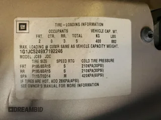 1999 Chevrolet Cavalier with VIN 1G1JC5249X7192246, listed as a Copart auction lot 85116974 with 132,240 mi miles and Clean Title. Bid and sale history available at DreamBid. Image 12.