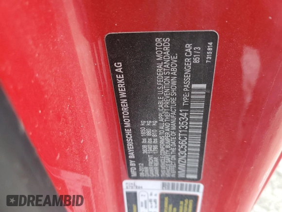 2012 MINI Convertible с VIN WMWZN3C56CT135341, выставлен на аукционе Copart как лот 48611575 с пробегом Не указан миль и Списание • Salvage title. История ставок и продаж доступна на DreamBid. Изображение 14.