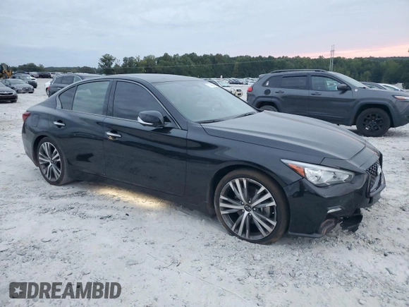 2023 Infiniti Q50 Sensory z VIN JN1EV7CP5PM511959, wystawiony jako Copart lot #70436554 z przebiegiem 26 063 mil mil oraz Czysty tytuł • Clean title. Historia ofert i sprzedaży dostępna na DreamBid. Obrazek 4.