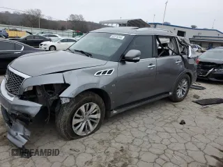 2016 Infiniti QX80 with VIN JN8AZ2NF4G9611789, listed as a Copart auction lot 83315244 with 207,882 mi miles and Salvage Title. Bid and sale history available at carsss.com. Image 1.