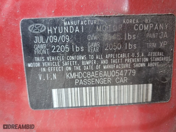 2010 Hyundai Elantra Touring GLS with VIN KMHDC8AE6AU054779, listed as a Copart auction lot 61726104 with 149,588 mi miles and Salvage Title. Bid and sale history available at carsss.com. Image 15.