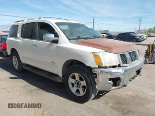 2006 Nissan Armada LE z VIN 5N1AA08B76N726663, wystawiony jako IAAI lot #41409292 z przebiegiem 227 802 mil mil oraz . Historia ofert i sprzedaży dostępna na DreamBid. Obrazek 1.