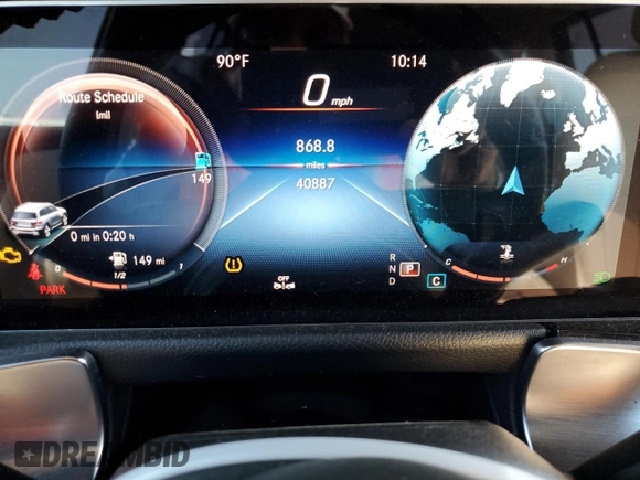 2020 Mercedes-Benz GLB 250 z VIN WDC4M4GB6LW003873, wystawiony jako Copart lot #57292825 z przebiegiem 40 887 mil mil oraz Nie do naprawy • Non repairable. Historia ofert i sprzedaży dostępna na DreamBid. Obrazek 9.