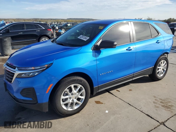 2024 Chevrolet Equinox LS with VIN 3GNAXHEG8RL306729, listed as a Copart auction lot 82551554 with 18,316 mi miles and Clean Title. Bid and sale history available at DreamBid. Image 1.