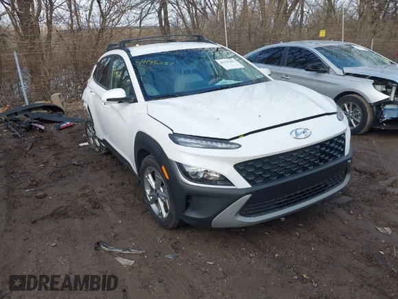 2023 Hyundai Kona SEL with VIN KM8K6CAB8PU051656, listed as a IAAI auction lot 41195251 with 8,890 mi miles. Bid and sale history available at carsss.com. Image 1.