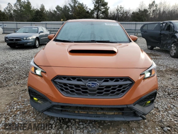 2022 Subaru WRX Premium with VIN JF1VBAF69N9025733, listed as a Copart auction lot 45037225 with 14,791 mi miles and Salvage title. Bid and sale history available at DreamBid. Image 5.