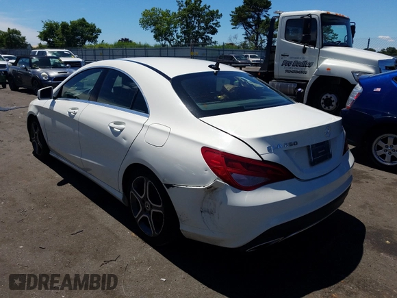 2018 Mercedes-Benz CLA with VIN WDDSJ4GB6JN521741, listed as a Copart auction lot 47350631 with 0 mi miles. Bid and sale history available at carsss.com. Image 3.