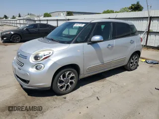 2014 FIAT 500L Lounge with VIN ZFBCFACHXEZ008504, listed as a Copart auction lot 64678195 with 98,957 mi miles and Salvage title. Bid and sale history available at DreamBid. Image 1.