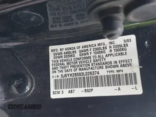 2003 Honda Element EX with VIN 5J6YH28593L026374, listed as a IAAI auction lot 41509299 with 146,399 mi miles and . Bid and sale history available at DreamBid. Image 9.