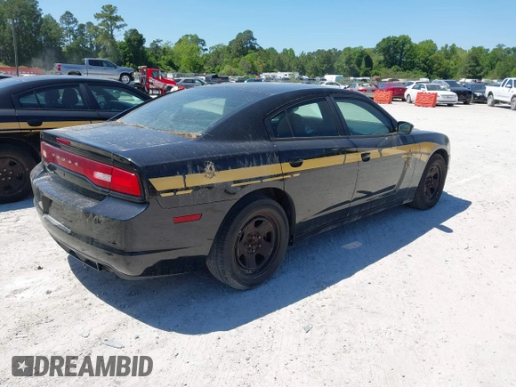 2014 Dodge Charger Police with VIN 2C3CDXAT7EH367018, listed as a IAAI auction lot 42136174 with 191,608 mi miles and . Bid and sale history available at DreamBid. Image 4.