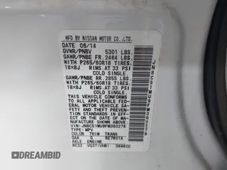 2015 Infiniti QX70 z VIN JN8CS1MU9FM380276, wystawiony jako IAAI lot #42356021 z przebiegiem 98 589 mil mil oraz . Historia ofert i sprzedaży dostępna na DreamBid. Obrazek 9.