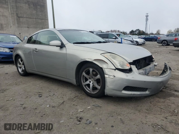 2003 Infiniti G35 Coupe w/Leather with VIN JNKCV54E33M207477, listed as a Copart auction lot 82015404 with 142,755 mi miles and Salvage Title. Bid and sale history available at carsss.com. Image 4.