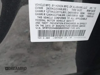 2016 Acura MDX w/Tech with VIN 5FRYD3H48GB005540, listed as a IAAI auction lot 41722697 with 74,793 mi miles. Bid and sale history available at carsss.com. Image 9.