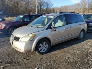 2005 Nissan Quest SL with VIN 5N1BV28U75N106612, listed as a Copart auction lot 86821104 with 0 mi miles and Salvage Title. Bid and sale history available at carsss.com. Image 1.