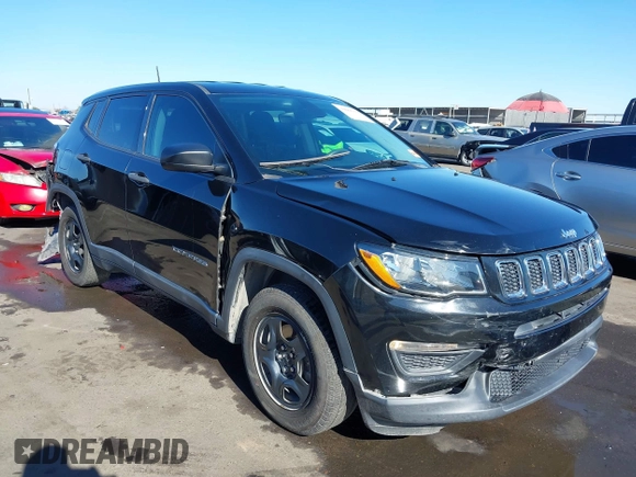 2018 Jeep Compass Sport with VIN 3C4NJCAB3JT368651, listed as a IAAI auction lot 40860158 with 69,801 mi miles. Bid and sale history available at carsss.com. Image 1.