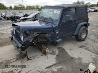 1997 Jeep Wrangler Sport z VIN 1J4FY19S9VP490590, wystawiony jako Copart lot #57492775 z przebiegiem 161 648 mil mil oraz Szkoda całkowita • Salvage title. Historia ofert i sprzedaży dostępna na DreamBid. Obrazek 1.
