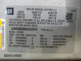 2017 Chevrolet Traverse LT with VIN 1GNKVGKD6HJ228374, listed as a Copart auction lot 48276020 with 78,057 mi miles and Non Repairable. Bid and sale history available at DreamBid. Image 10.