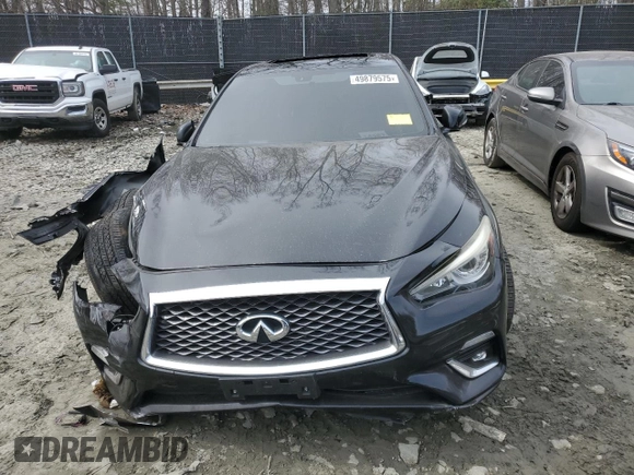 2018 Infiniti Q50 Luxe z VIN JN1EV7AP8JM360979, wystawiony jako Copart lot #49879575 z przebiegiem 80 031 mil mil oraz Szkoda całkowita • Salvage title. Historia ofert i sprzedaży dostępna na DreamBid. Obrazek 5.