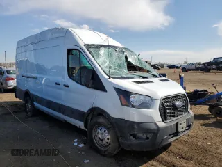 2023 Ford Transit Cargo with VIN 1FTBR3U85PKA70415, listed as a Copart auction lot 47869205 with 68,379 mi miles and Salvage Title. Bid and sale history available at DreamBid. Image 4.