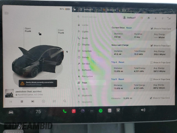 2023 Tesla Model Y Long Range z VIN 7SAYGDEE0PF869710, wystawiony jako Copart lot #52885365 z przebiegiem 13 919 mil mil oraz Szkoda całkowita • Salvage title. Historia ofert i sprzedaży dostępna na DreamBid. Obrazek 9.