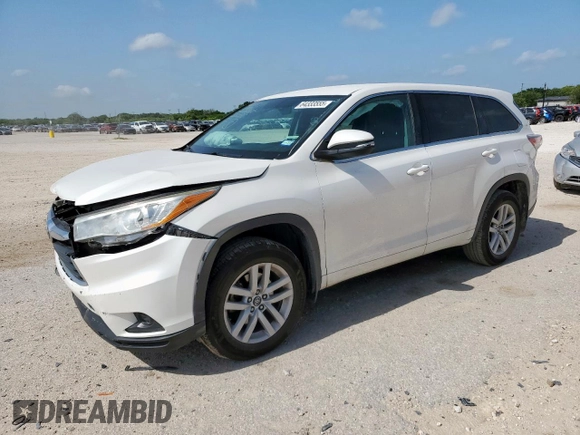 2016 Toyota Highlander LE z VIN 5TDBKRFHXGS255055, wystawiony jako Copart lot #64333555 z przebiegiem 80 122 mil mil oraz Szkoda całkowita • Salvage title. Historia ofert i sprzedaży dostępna na DreamBid. Obrazek 1.