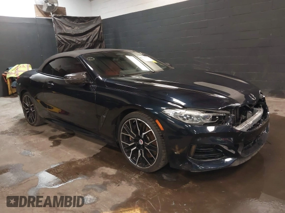 2023 BMW 8 Series with VIN WBAFY4C01PCM52812, listed as a IAAI auction lot 41967777 with 12,490 mi miles and . Bid and sale history available at DreamBid. Image 1.