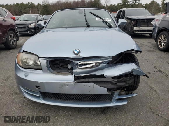 2011 BMW 1 Series 128i with VIN WBAUN1C59BVH82496, listed as a Copart auction lot 83407084 with 123,160 mi miles and Salvage Title. Bid and sale history available at carsss.com. Image 5.