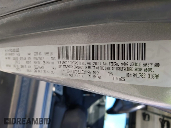 2018 Jeep Wrangler Sport S with VIN 1C4GJWAG9JL931235, listed as a IAAI auction lot 42417596 with 93,635 mi miles and . Bid and sale history available at DreamBid. Image 9.