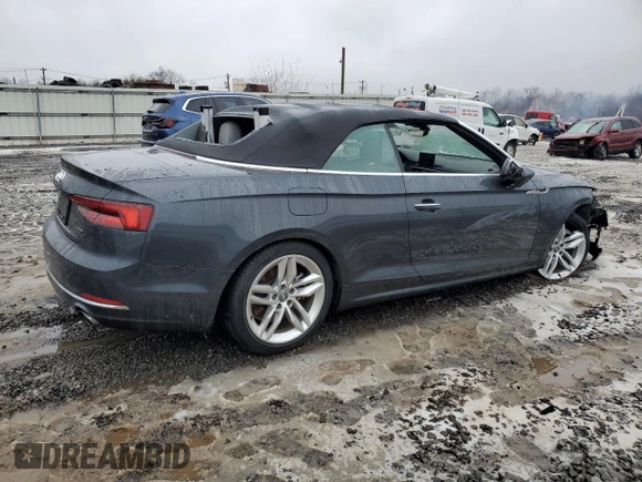 2019 Audi A5 Cabriolet Premium z VIN WAUWNGF59KN006471, wystawiony jako Copart lot #43563665 z przebiegiem 19 627 mil mil oraz Szkoda całkowita • Salvage title. Historia ofert i sprzedaży dostępna na DreamBid. Obrazek 3.