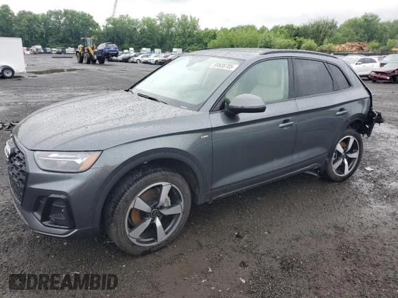 2023 Audi Q5 S line Premium Plus with VIN WA1EAAFY4P2130829, listed as a Copart auction lot 59838705 with 5,901 mi miles and Salvage title. Bid and sale history available at DreamBid. Image 1.