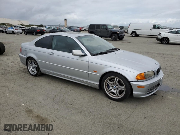 2001 BMW 3 Series 330Ci with VIN WBABN53441JU35456, listed as a Copart auction lot 51002865 with 155,045 mi miles and Salvage Title. Bid and sale history available at carsss.com. Image 4.